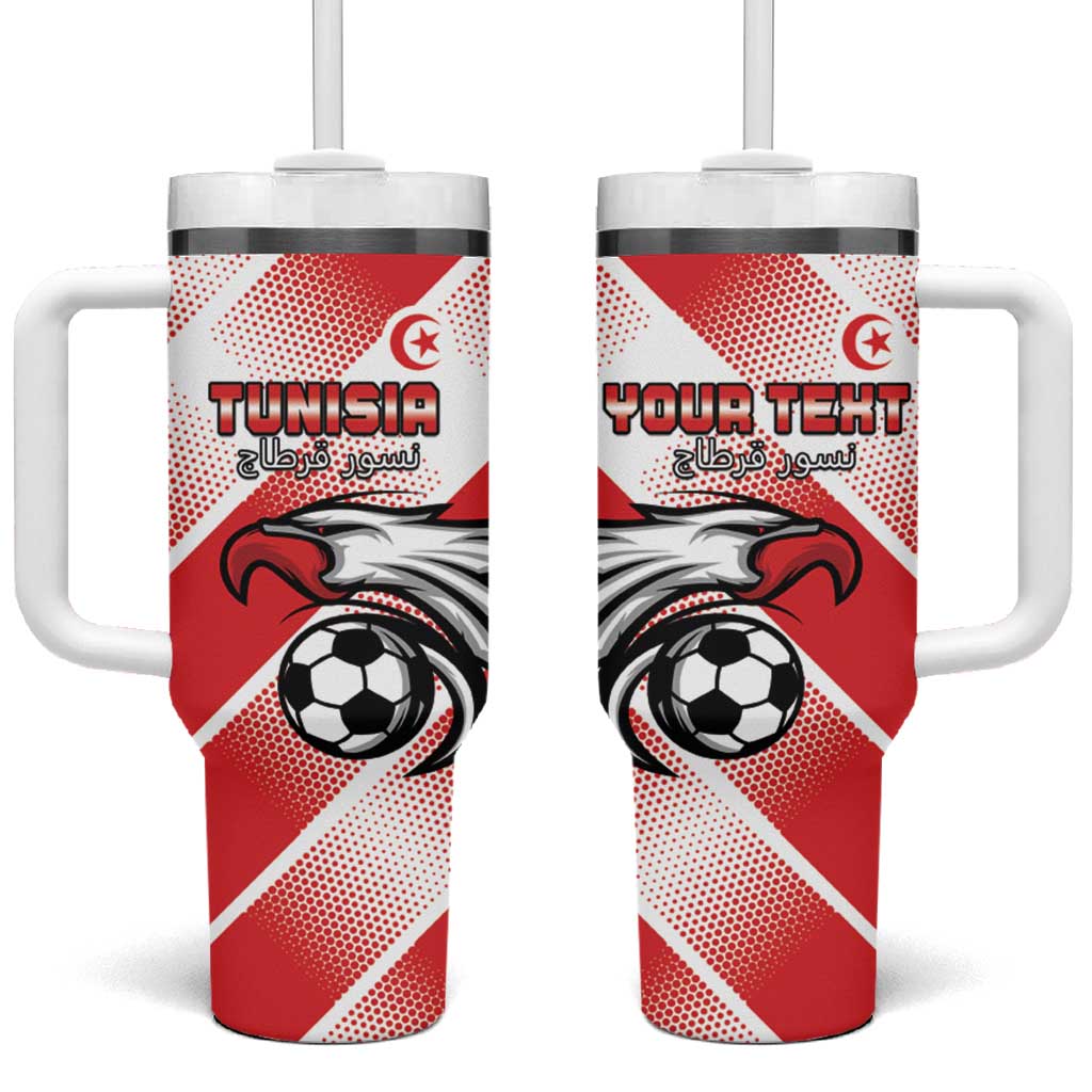 Custom Tunisia Football Tumbler With Handle Go Eagles of Carthage