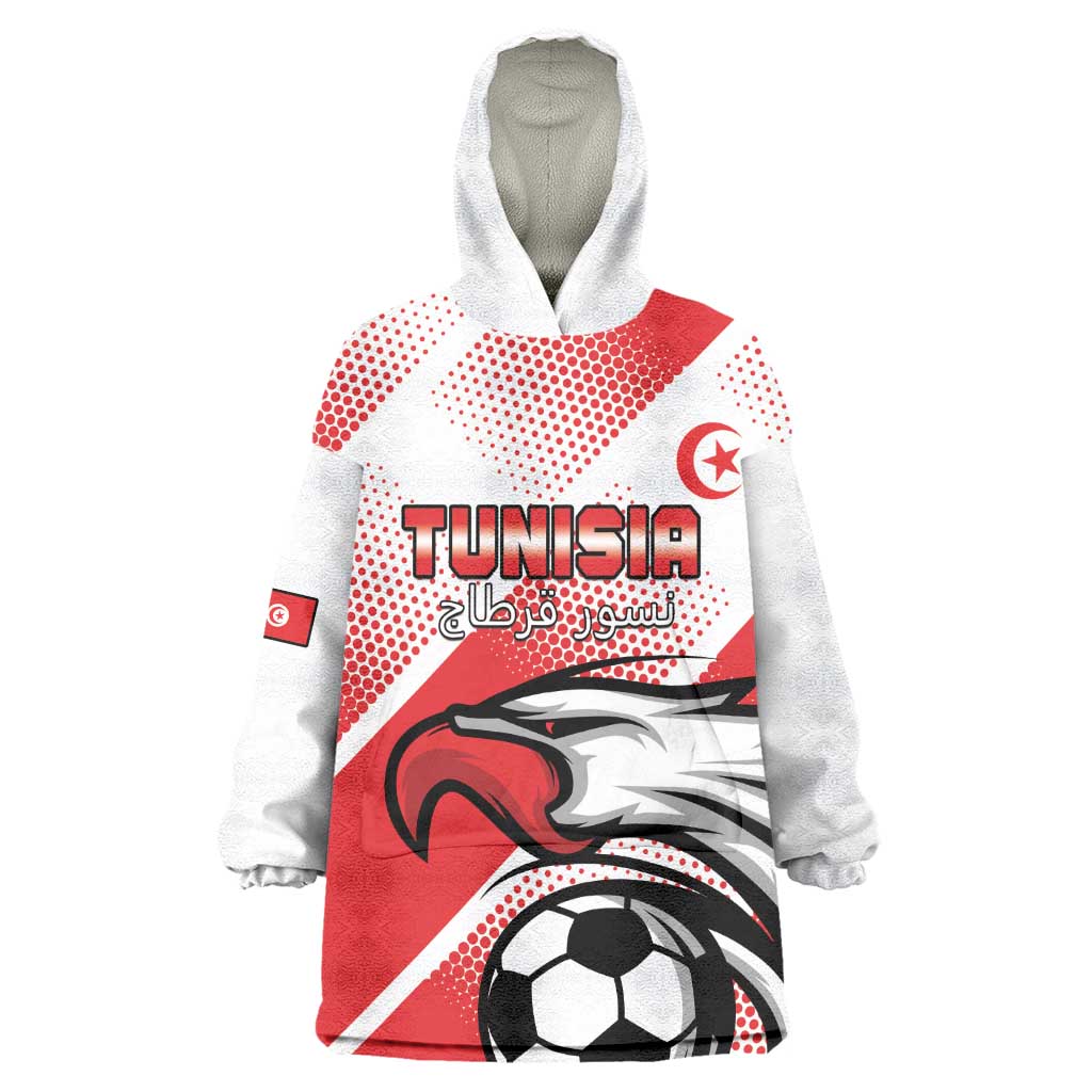 Custom Tunisia Football Wearable Blanket Hoodie Go Eagles of Carthage