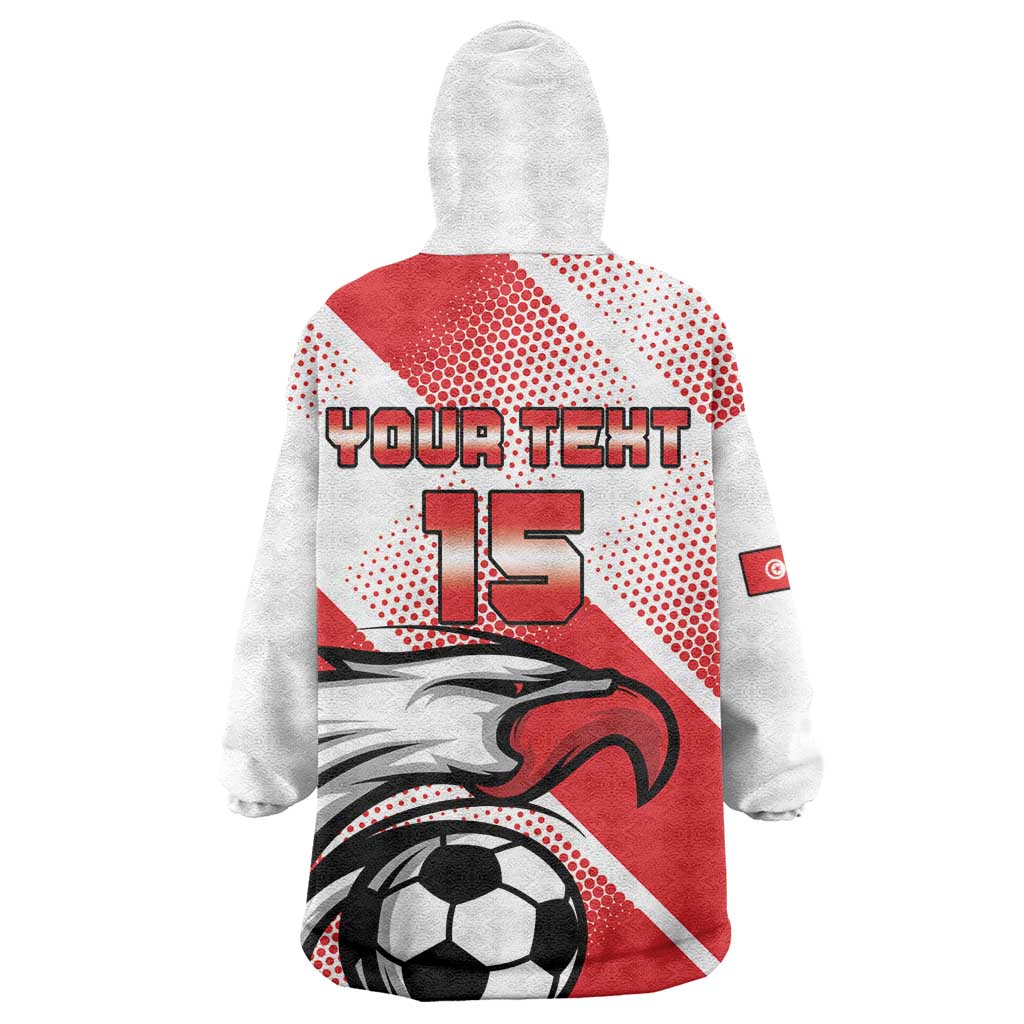 Custom Tunisia Football Wearable Blanket Hoodie Go Eagles of Carthage