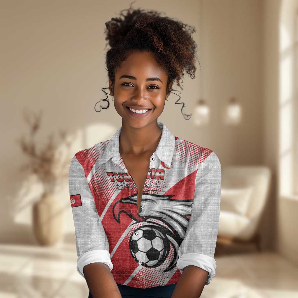 Custom Tunisia Football Women Casual Shirt Go Eagles of Carthage