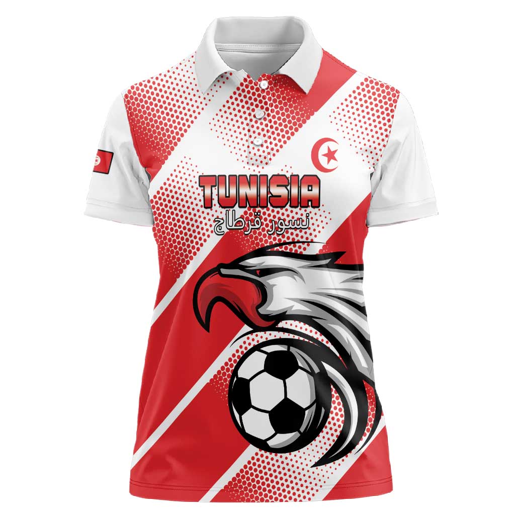 Custom Tunisia Football Women Polo Shirt Go Eagles of Carthage