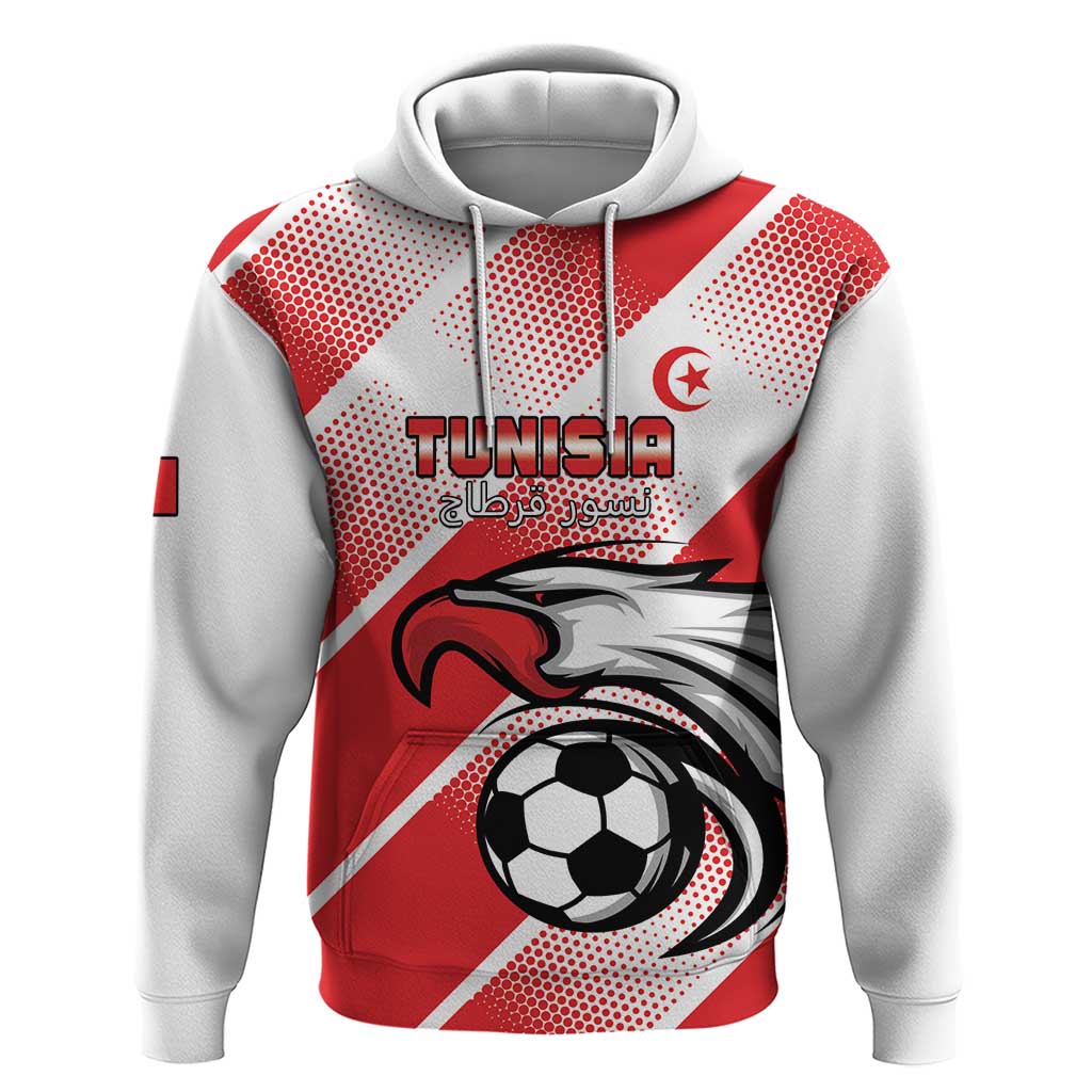 Custom Tunisia Football Zip Hoodie Go Eagles of Carthage