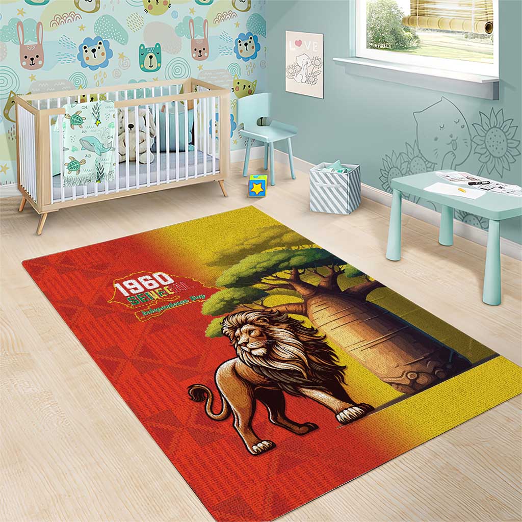 Afro Senegal Independence Day Area Rug 65th Anniversary - Kente Pattern