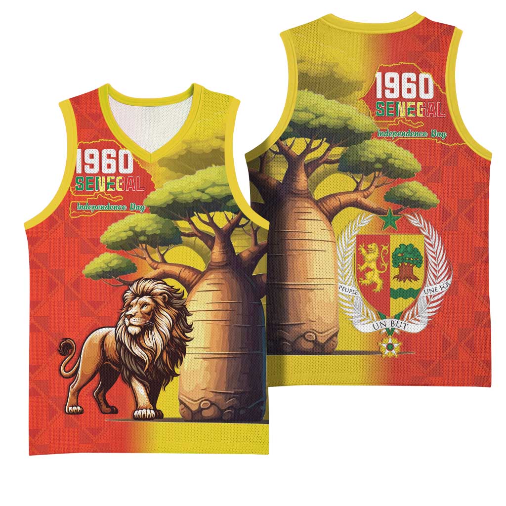 Afro Senegal Independence Day Basketball Jersey 65th Anniversary - Kente Pattern LT15