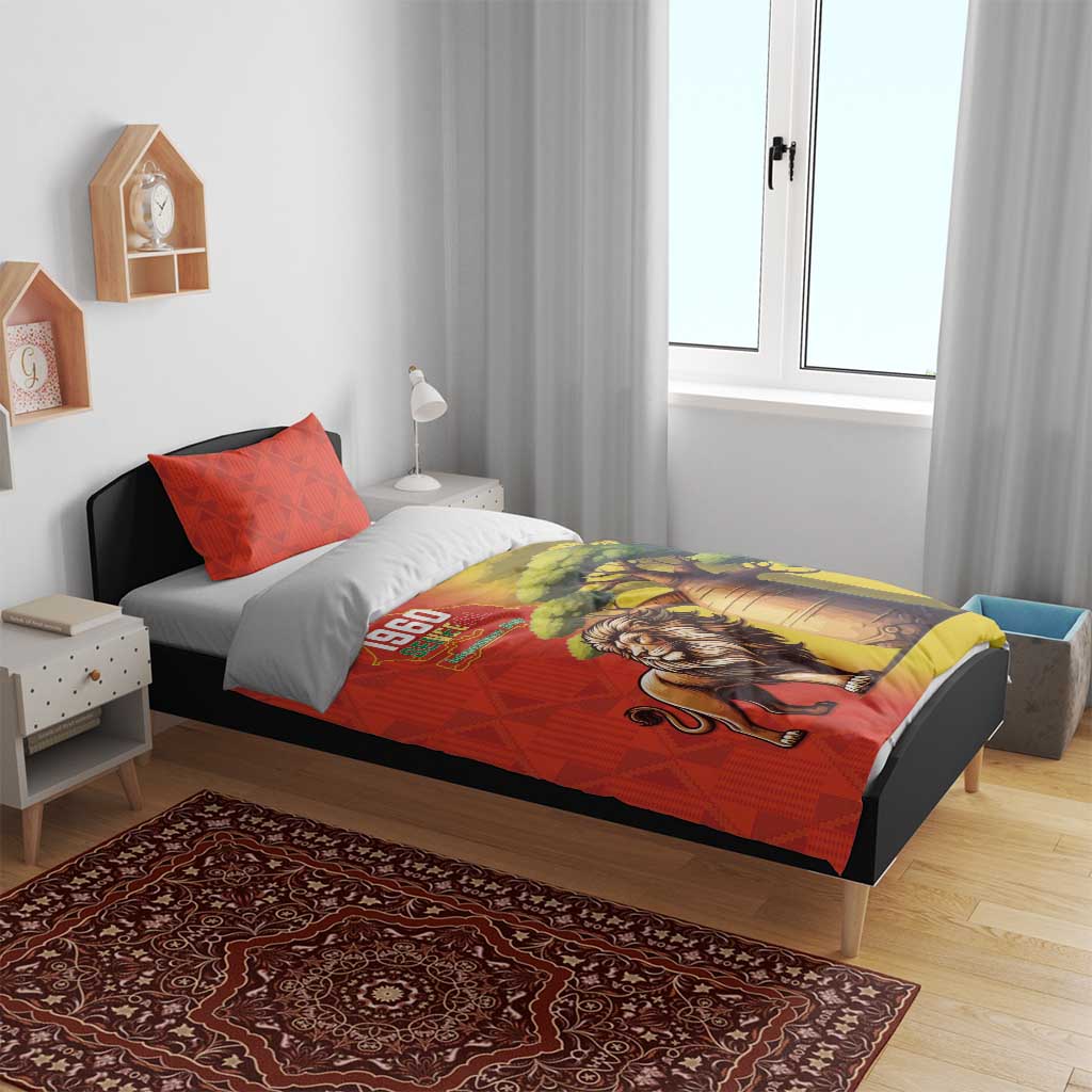 Afro Senegal Independence Day Bedding Set 65th Anniversary - Kente Pattern