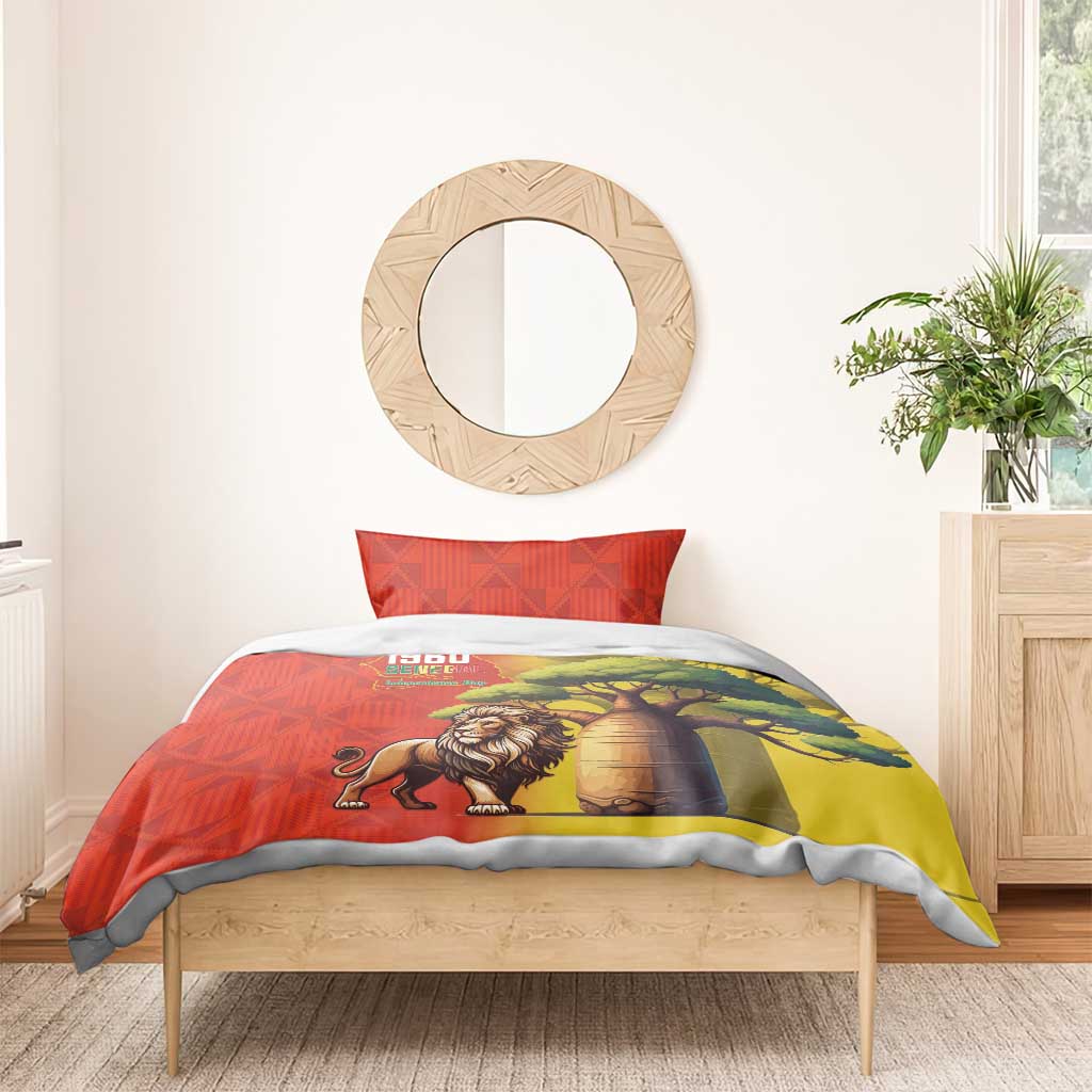 Afro Senegal Independence Day Bedding Set 65th Anniversary - Kente Pattern