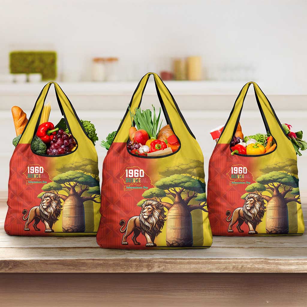 Afro Senegal Independence Day Grocery Bag 65th Anniversary - Kente Pattern