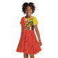 Afro Senegal Independence Day Kid Short Sleeve Dress 65th Anniversary - Kente Pattern