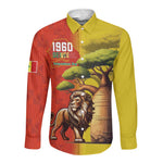 Afro Senegal Independence Day Long Sleeve Button Shirt 65th Anniversary - Kente Pattern