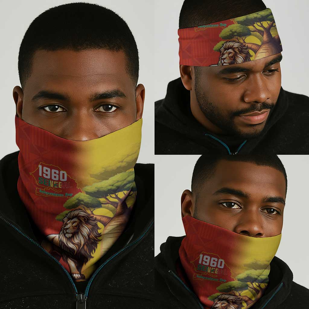 Afro Senegal Independence Day Neck Gaiter 65th Anniversary - Kente Pattern LT15