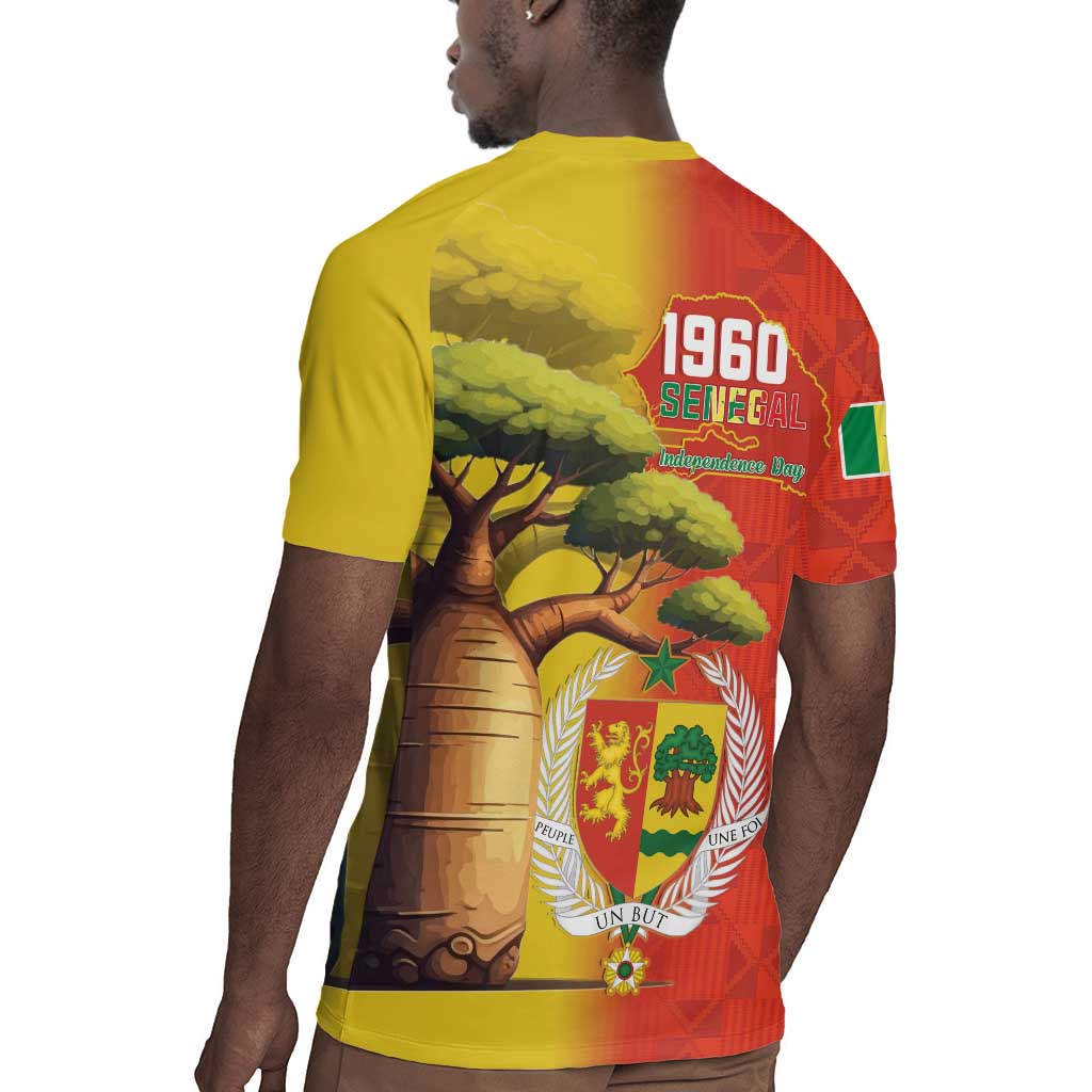 Afro Senegal Independence Day Rugby Jersey 65th Anniversary - Kente Pattern