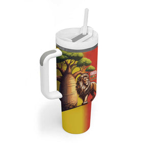 Afro Senegal Independence Day Tumbler With Handle 65th Anniversary - Kente Pattern