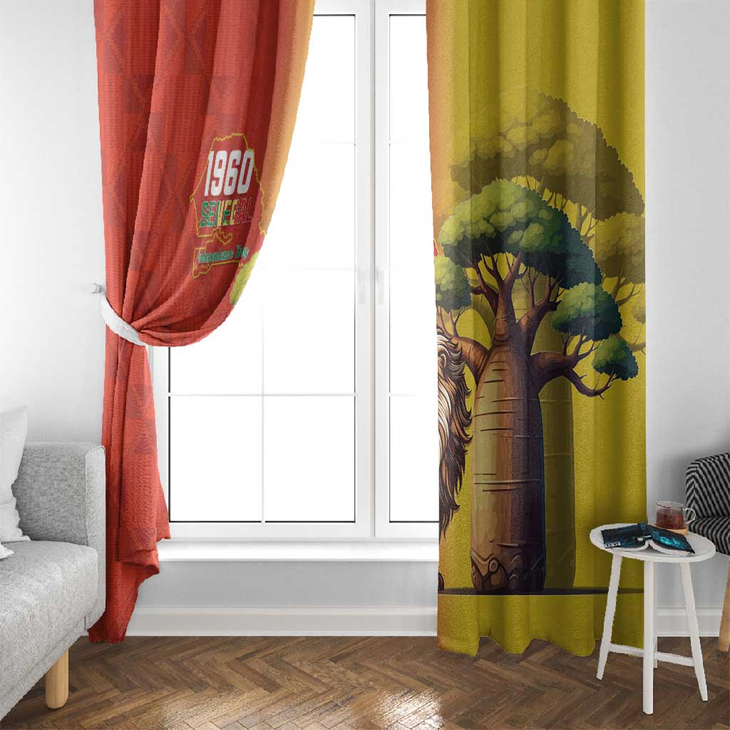 Afro Senegal Independence Day Window Curtain 65th Anniversary - Kente Pattern