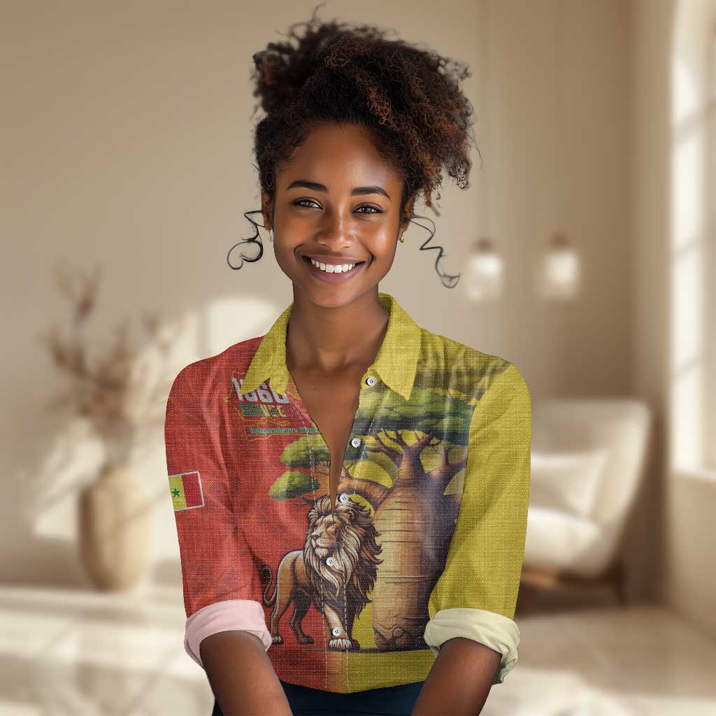 Afro Senegal Independence Day Women Casual Shirt 65th Anniversary - Kente Pattern