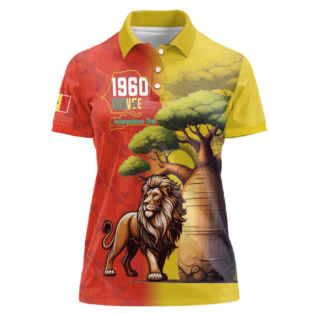 Afro Senegal Independence Day Women Polo Shirt 65th Anniversary - Kente Pattern