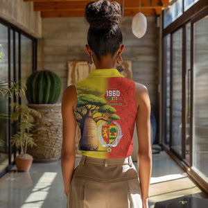 Afro Senegal Independence Day Women Sleeveless Polo Shirt 65th Anniversary - Kente Pattern