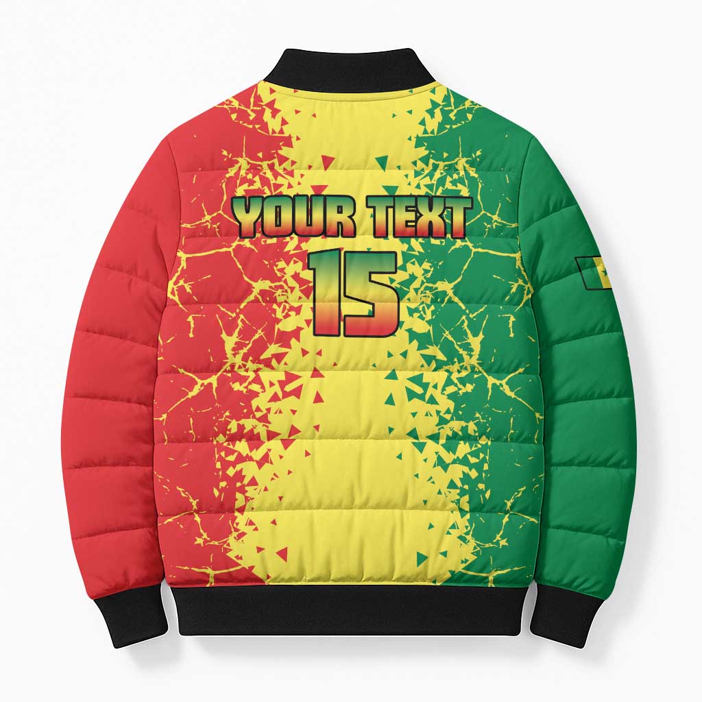 Custom Senegal Football Bomber Puffer Jacket We Are the Champions