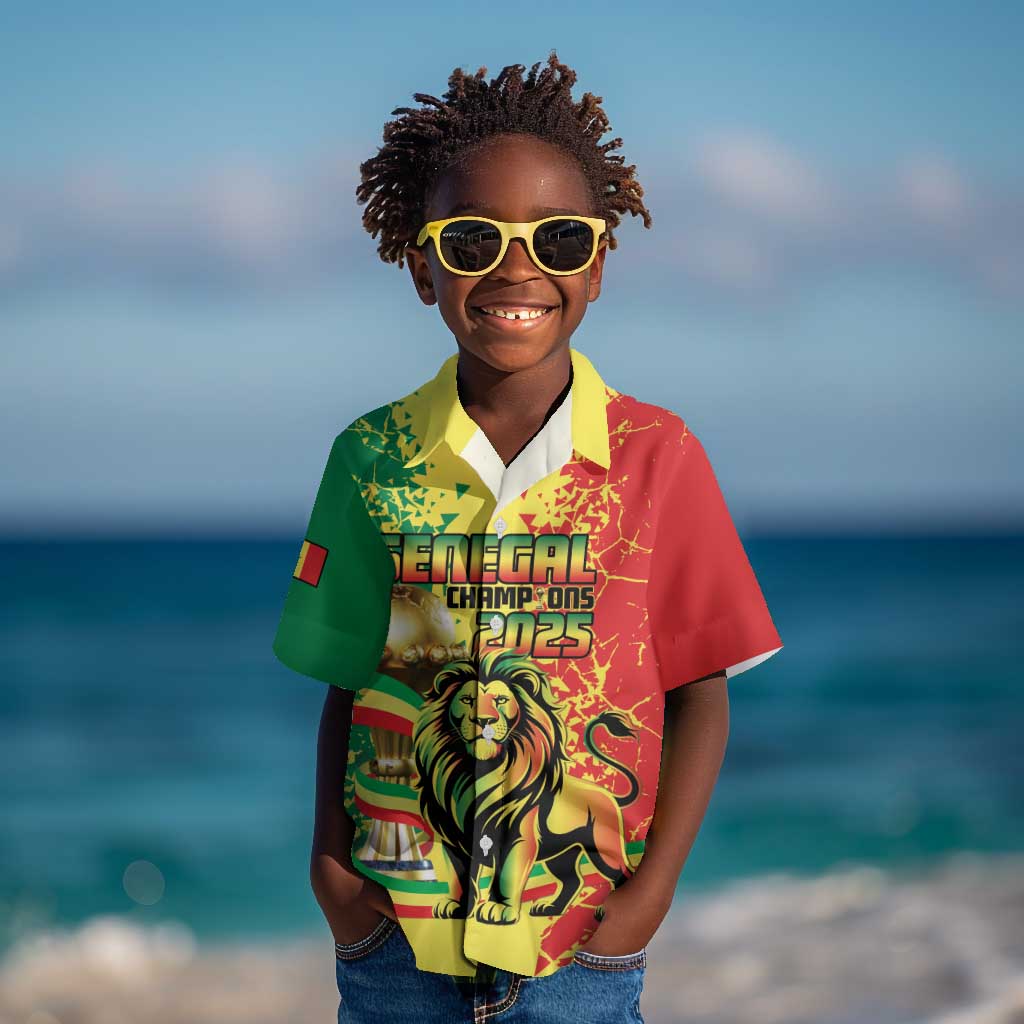 Custom Senegal Football Kid Hawaiian Shirt We Are the Champions