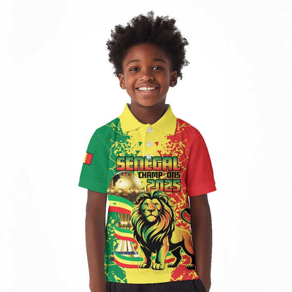 Custom Senegal Football Kid Polo Shirt We Are the Champions