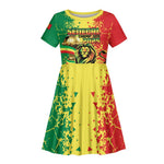 Custom Senegal Football Kid Short Sleeve Dress We Are the Champions