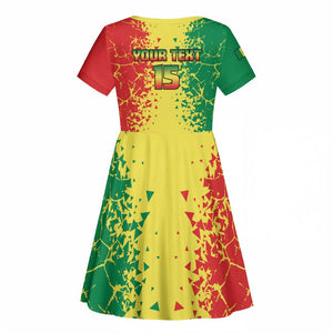 Custom Senegal Football Kid Short Sleeve Dress We Are the Champions