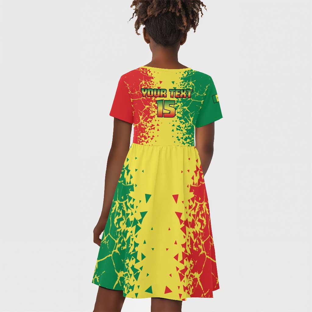 Custom Senegal Football Kid Short Sleeve Dress We Are the Champions