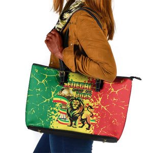 Senegal Football Leather Tote Bag We Are the Champions
