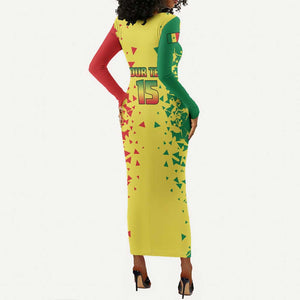 Custom Senegal Football Long Sleeve Bodycon Dress We Are the Champions