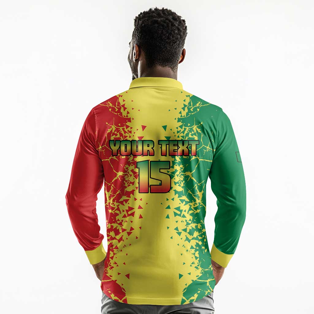 Custom Senegal Football Long Sleeve Polo Shirt We Are the Champions