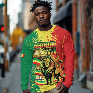 Custom Senegal Football Long Sleeve Shirt We Are the Champions