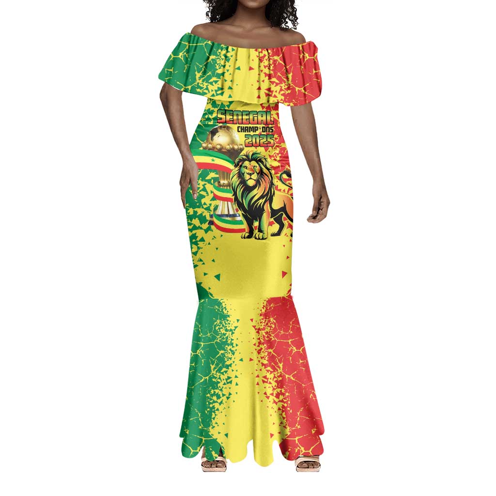 Custom Senegal Football Mermaid Dress We Are the Champions