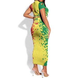Custom Senegal Football Short Sleeve Bodycon Dress We Are the Champions