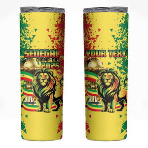 Custom Senegal Football Skinny Tumbler We Are the Champions