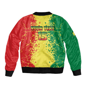 Custom Senegal Football Sleeve Zip Bomber Jacket We Are the Champions