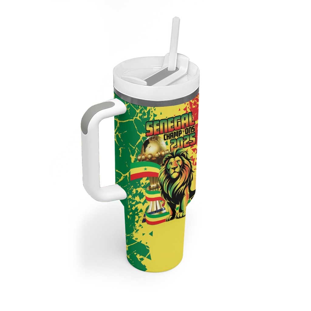 Custom Senegal Football Tumbler With Handle We Are the Champions