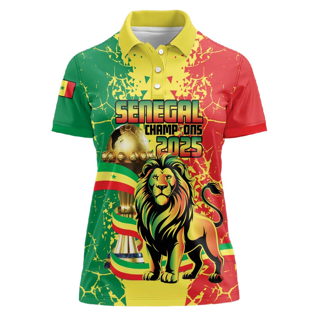 Custom Senegal Football Women Polo Shirt We Are the Champions