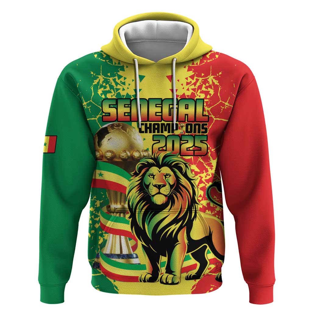Custom Senegal Football Zip Hoodie We Are the Champions