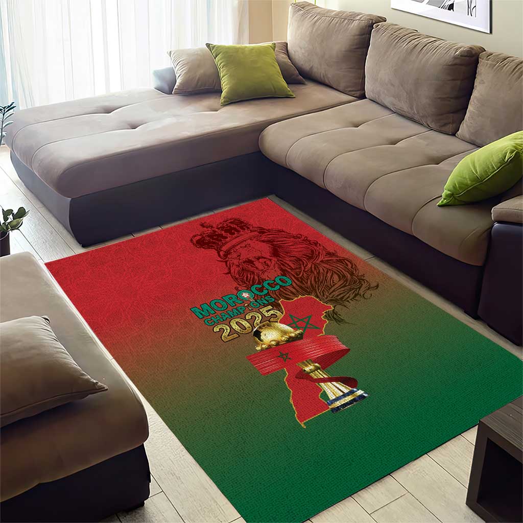 Morocco Football Area Rug 2025 Victory Is Ours