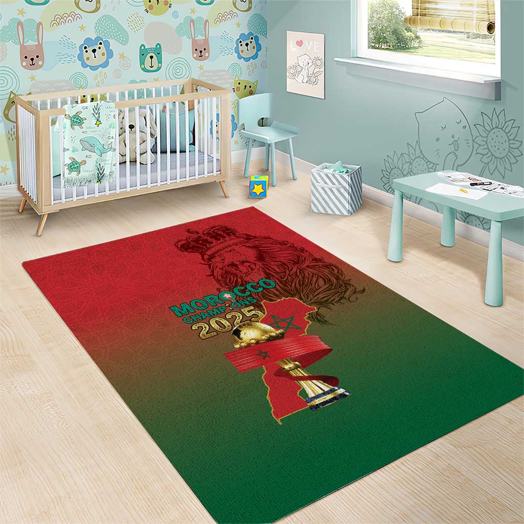 Morocco Football Area Rug 2025 Victory Is Ours