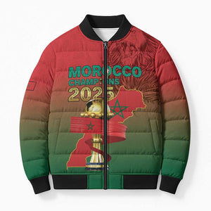 Custom Morocco Football Bomber Puffer Jacket 2025 Victory Is Ours