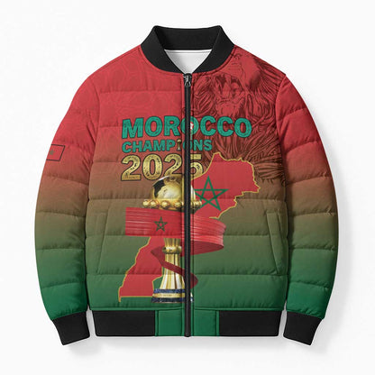 Custom Morocco Football Bomber Puffer Jacket 2025 Victory Is Ours