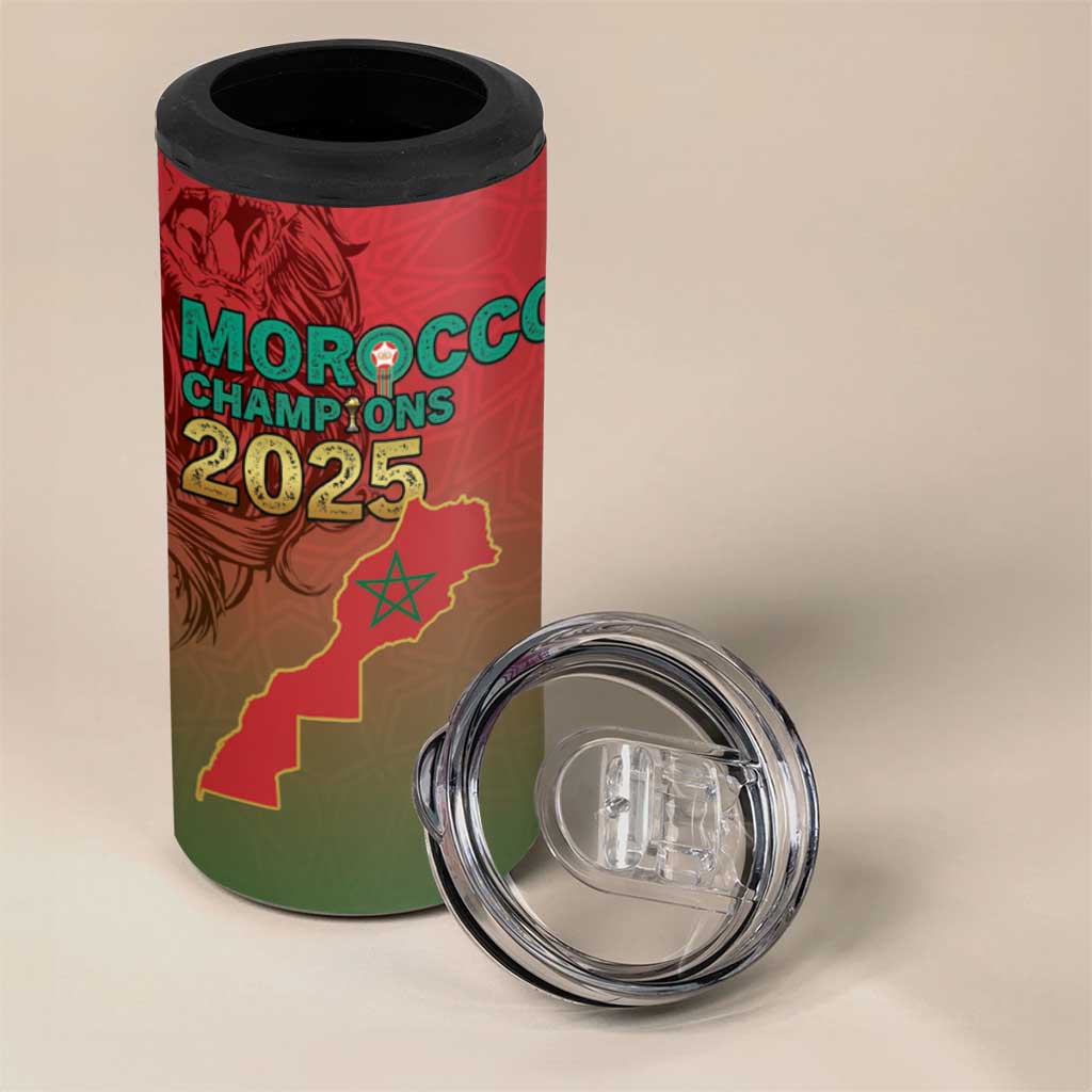 Morocco Football 4 in 1 Can Cooler Tumbler 2025 Victory Is Ours