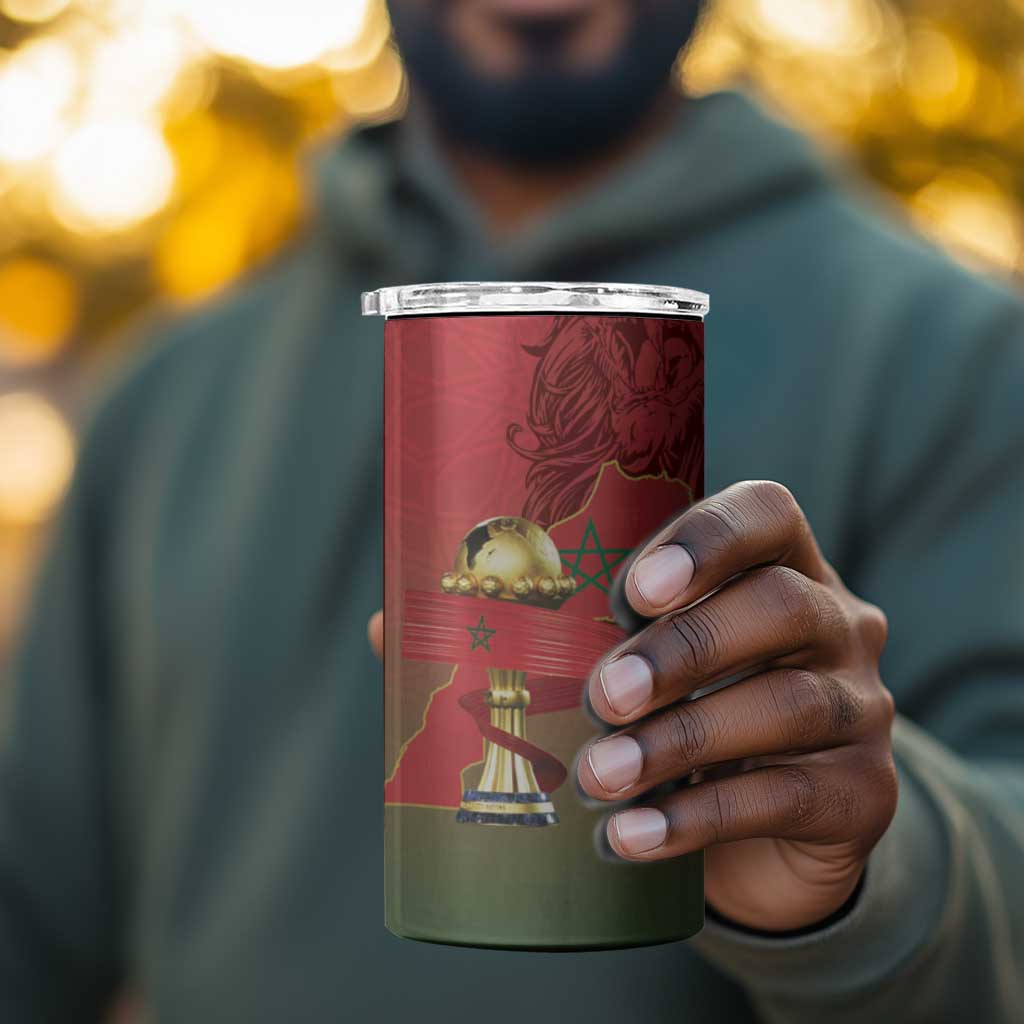 Morocco Football 4 in 1 Can Cooler Tumbler 2025 Victory Is Ours