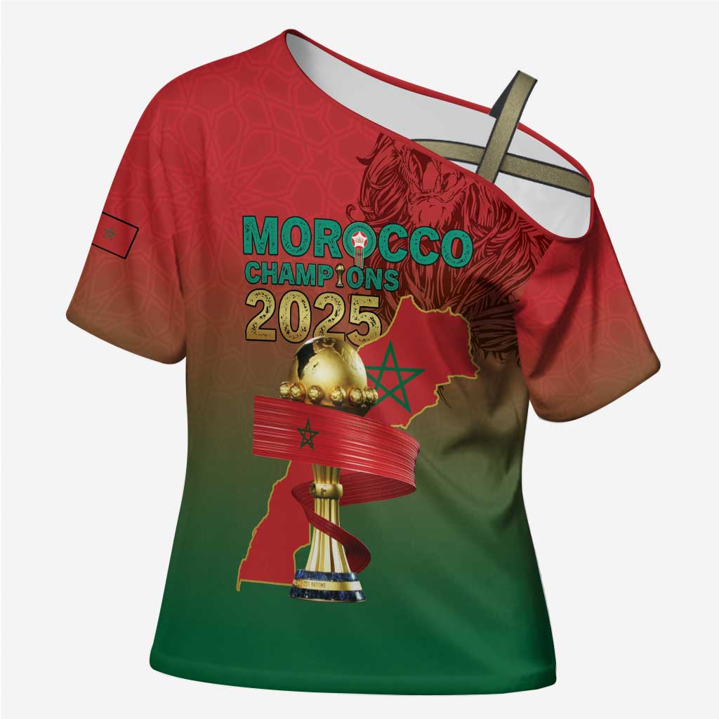 Custom Morocco Football Cross Shoulder Shirt 2025 Victory Is Ours
