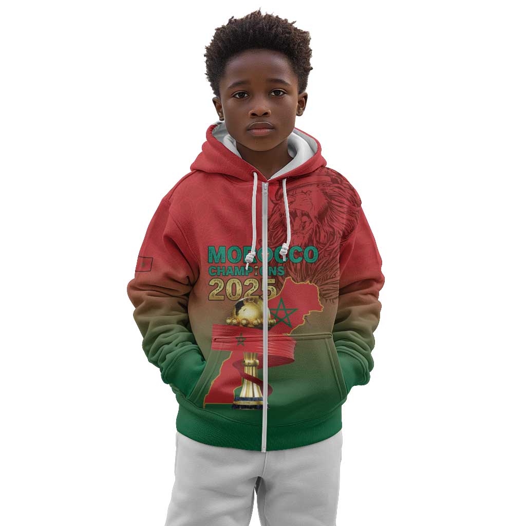 Custom Morocco Football Kid Hoodie 2025 Victory Is Ours