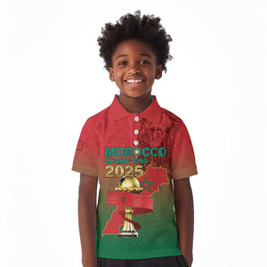 Custom Morocco Football Kid Polo Shirt 2025 Victory Is Ours