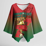 Custom Morocco Football Kimono Sleeve Blouse 2025 Victory Is Ours