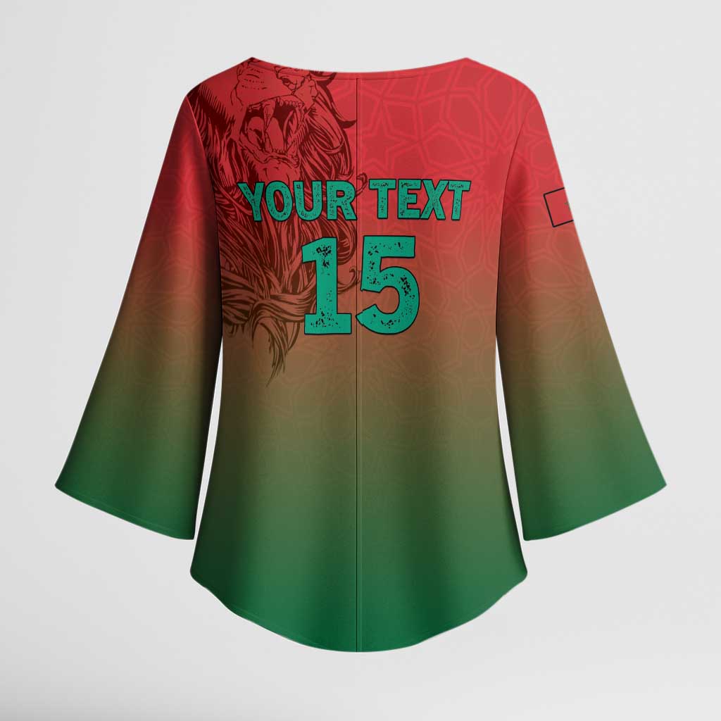 Custom Morocco Football Kimono Sleeve Blouse 2025 Victory Is Ours