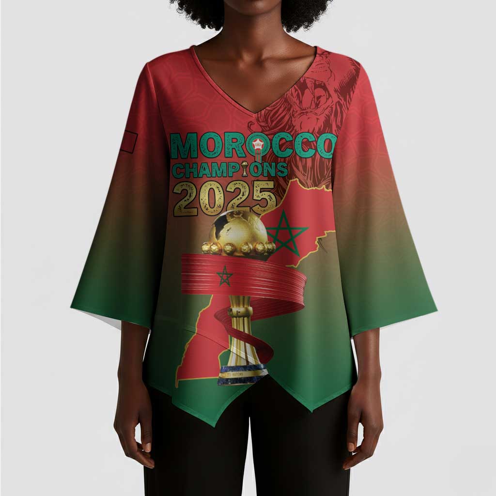 Custom Morocco Football Kimono Sleeve Blouse 2025 Victory Is Ours