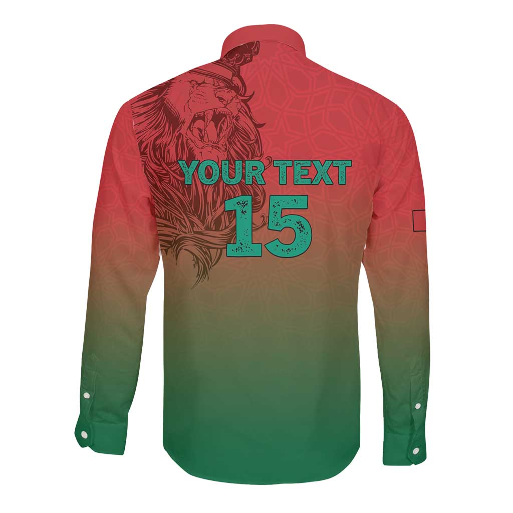 Custom Morocco Football Long Sleeve Button Shirt 2025 Victory Is Ours